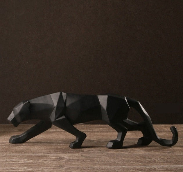 Modern Abstract Black Panther Sculpture - Minihomy