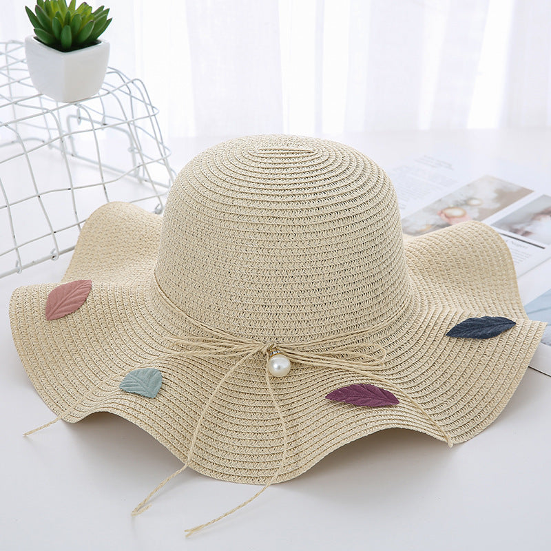 Women's Wavy Edge Big Brim Straw Hat