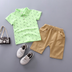 Anchor printed boy suit short sleeve spring summer children's wear - Minihomy