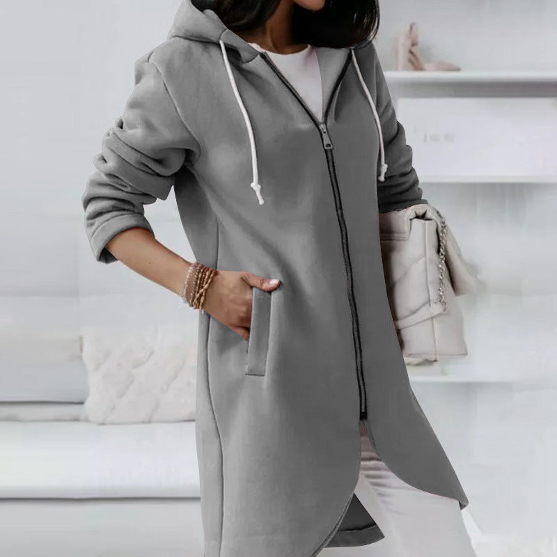 Hoodie Sweatshirt Zipper Hooded Long Sleeve Sweater With Pocket Outerwear Tops Clothes - Minihomy