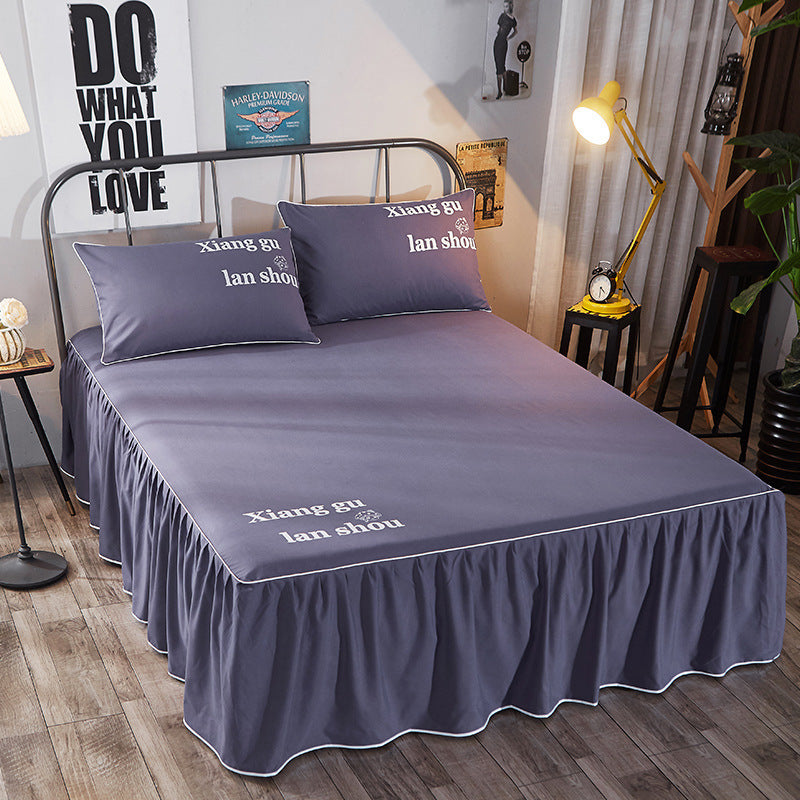 Beauty bed cover brushed bed skirt - Minihomy