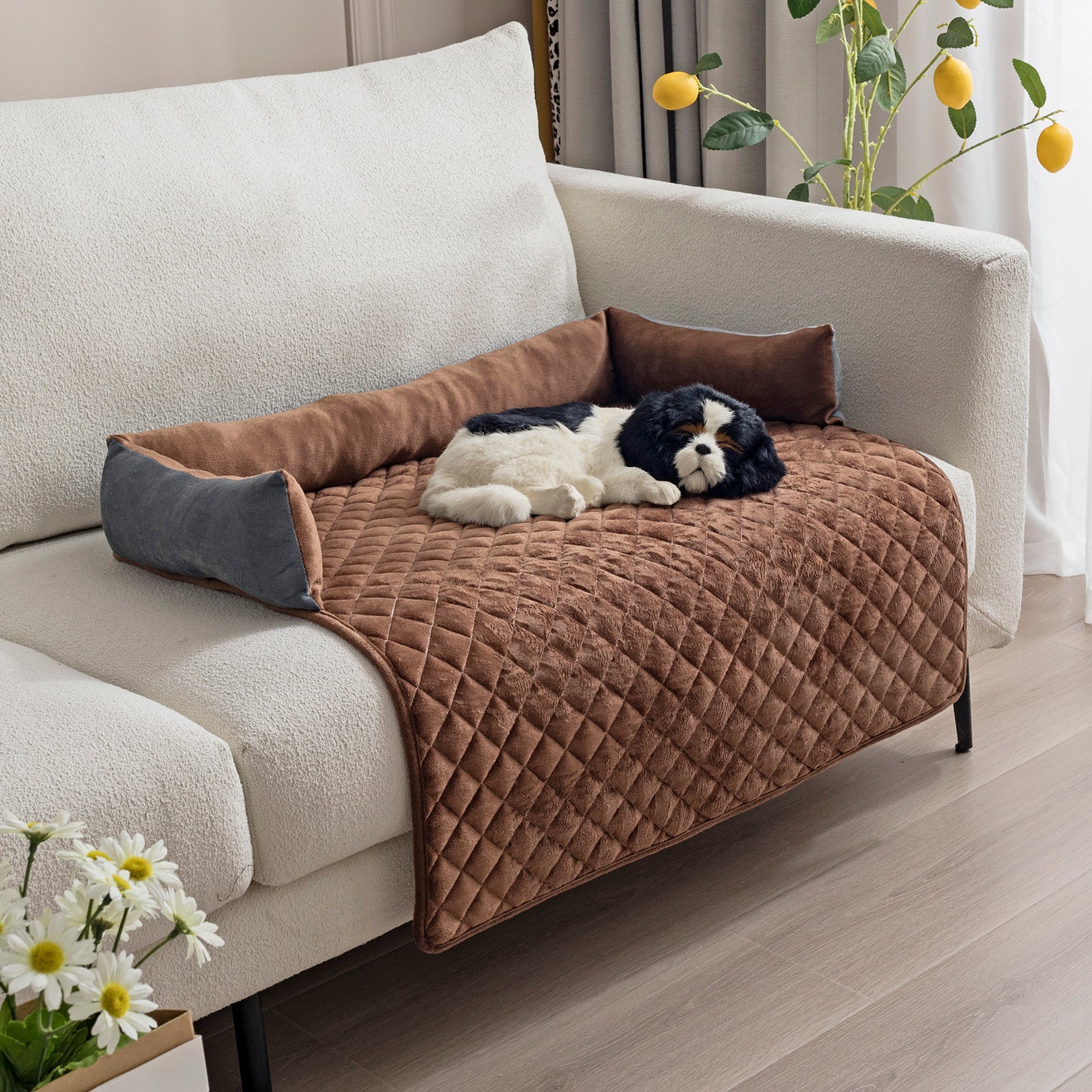 Warm and Cozy Pet Sofa Bed for Large Dogs - Furniture Protector and Cushion