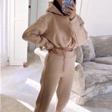 Jogging Suits For Women 2 Piece Sweatsuits Tracksuits Long Sleeve Hoodie Casual Fitness Sportswear - Minihomy