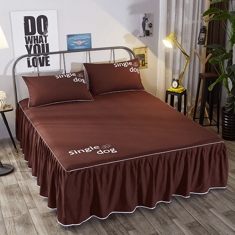 Beauty bed cover brushed bed skirt - Minihomy