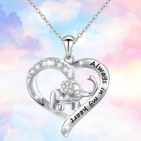 Elephant personalized letter necklace - Minihomy