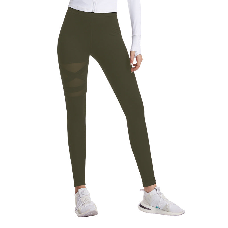 Gym Leggings Cross High Waist Yoga Pants - Minihomy