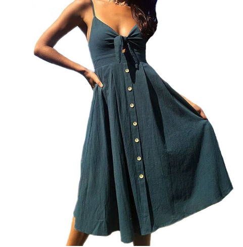 Get Ready to Shine: Summer Sleeveless Backless Strap Dress - Minihomy