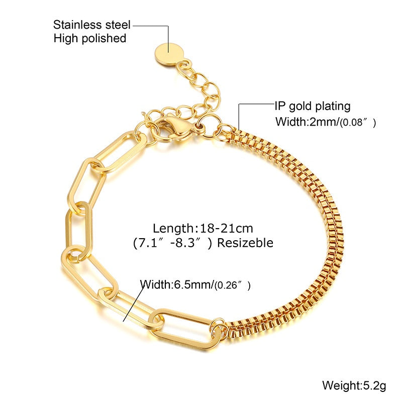 Ornament Extended Stainless Steel Bracelet Gold - Minihomy