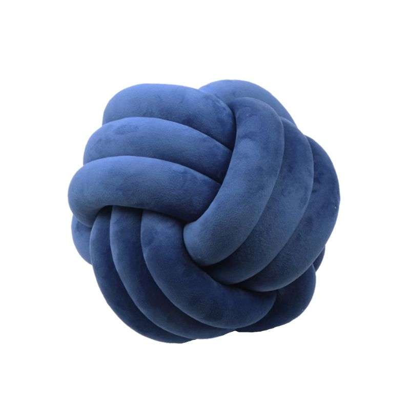 Knotted Plush Ball Design Round Throw Pillow - Minihomy