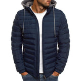 Autumn Winter Men Cotton Jacket Hooded Thickened Down Jacket - Minihomy