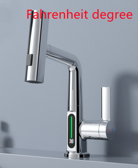 Intelligent Digital Display Faucet - 3-in-1 Swiveling Waterfall Kitchen Tap with LED Temperature Display - Minihomy