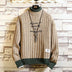 Long sleeve thick half high neck letter pullover sweater for men - Minihomy