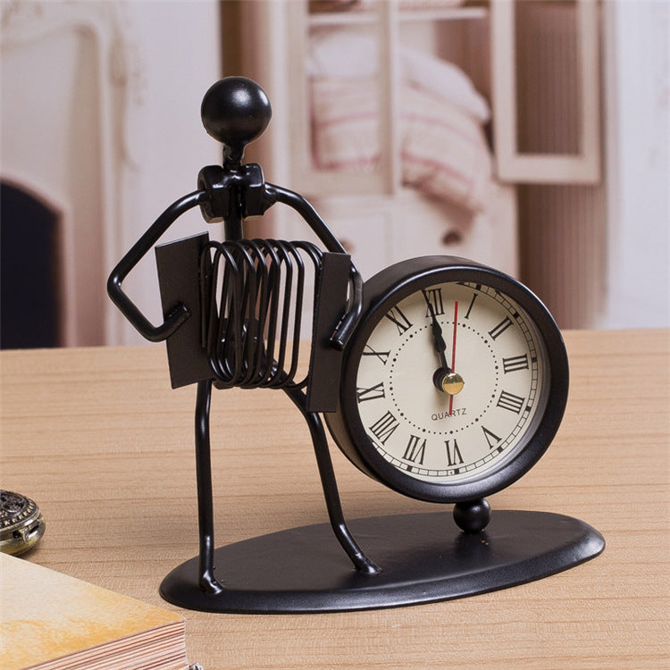 Iron Table Desk Alarm Clock With Musical Instrument Gadget Decoration Craft Gift - Minihomy