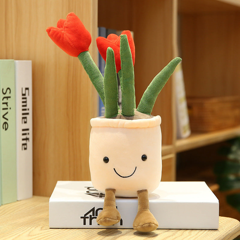 Cute Tulip Bouquet Plush Toy Doll - Simulation Flower Living Room Decoration - Minihomy