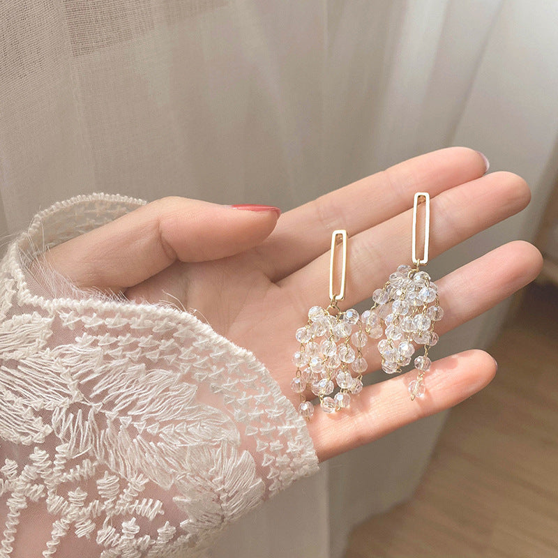 Crystal Tassel Grape Earrings Female Niche High-end Earrings Earrings - Minihomy