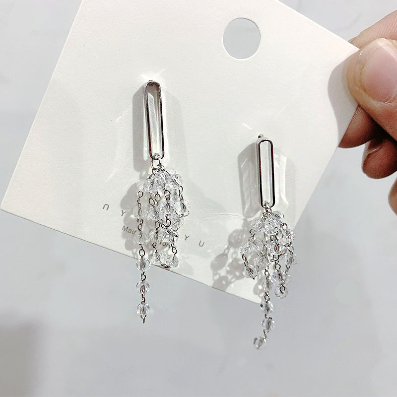 Crystal Tassel Grape Earrings Female Niche High-end Earrings Earrings - Minihomy