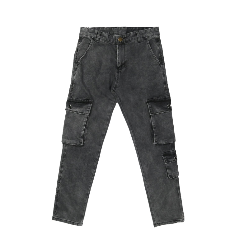 Mens Washed Cargo Pants Side Pocket - Minihomy