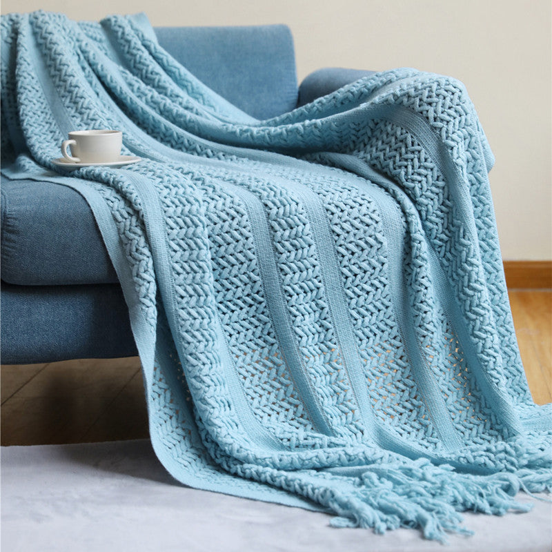 Nordic Sofa Blanket Knitting Homestay Hotel Bed Flag - Minihomy