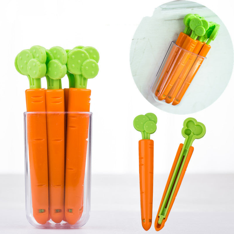 Keep Food Fresh with Fun: Carrot-Shaped Bag Sealing Clips - Minihomy