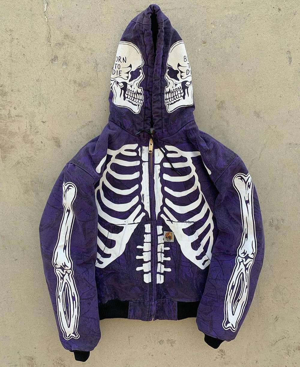 Men's Skeleton Hoodie Custom Full Face Zip: Your New Favorite Statement Piece - Minihomy