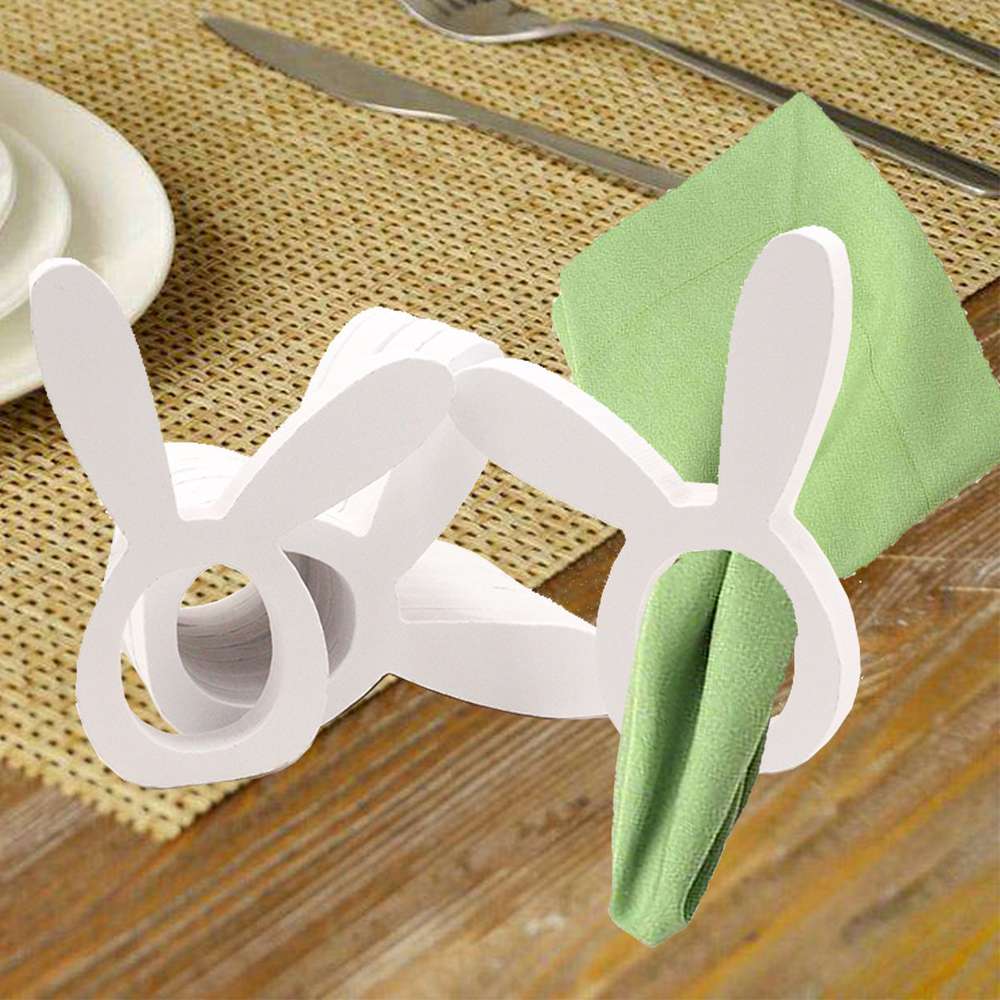 Easter Bunny Napkin Rings - Table Decor for Easter Party & Home - Minihomy