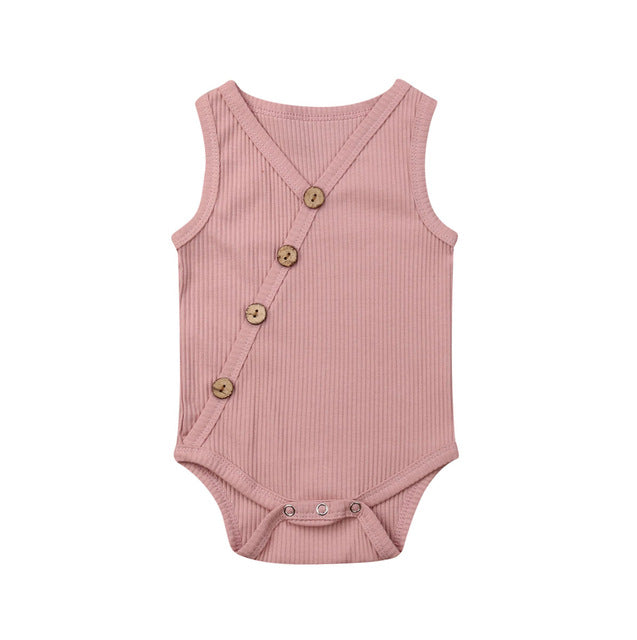 Newborn Baby Solid Bodysuit Kids Clothes Boys Girl Jumpsuit - Minihomy