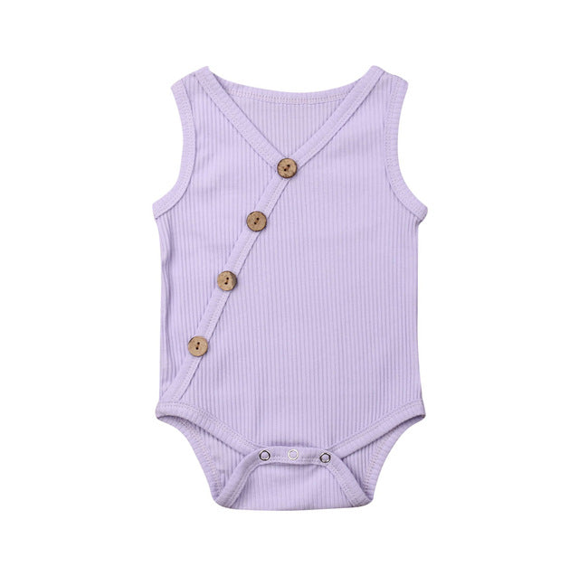 Newborn Baby Solid Bodysuit Kids Clothes Boys Girl Jumpsuit - Minihomy