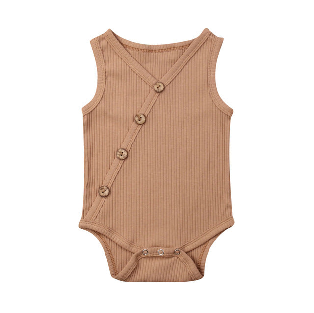 Newborn Baby Solid Bodysuit Kids Clothes Boys Girl Jumpsuit - Minihomy