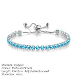 Round Zircon Single Row Full Diamond Tennis Bracelet