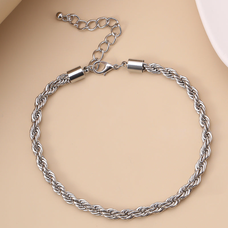 Simple And Fashionable Twist Chain Anklet Women Wear Ankle Accessories