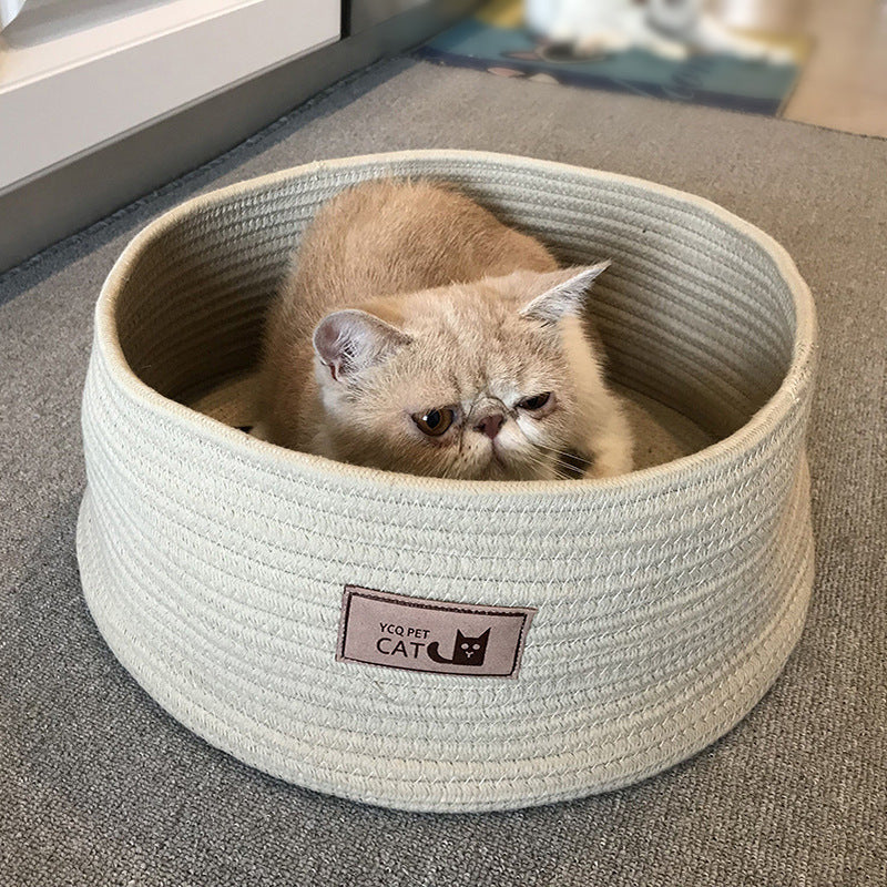 Cat Litter Small Dog Kennel Round Cat Bed - Minihomy