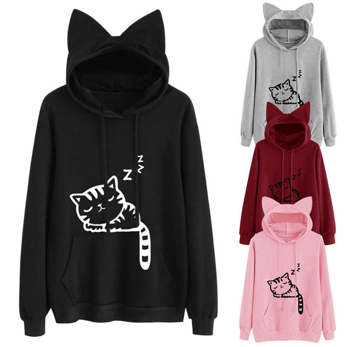 Long Sleeve Sweatshirt Hoodies Women Casual Crop Top - Minihomy