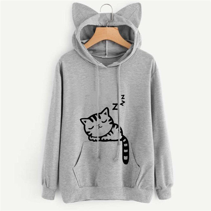 Long Sleeve Sweatshirt Hoodies Women Casual Crop Top - Minihomy