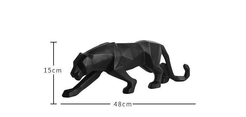 Modern Abstract Black Panther Sculpture - Minihomy