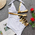 One-piece Swimsuit Stitching Bandage Belt Buckle Bikini - Minihomy