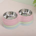 Double Cat Bowls with Water Fountain, Wheat Straw Pet Bowls for Food and Drink, Cute Cat Supplies - Minihomy