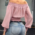 One-Shoulder Ruffled Waist Chiffon Shirt T-Shirt - Minihomy