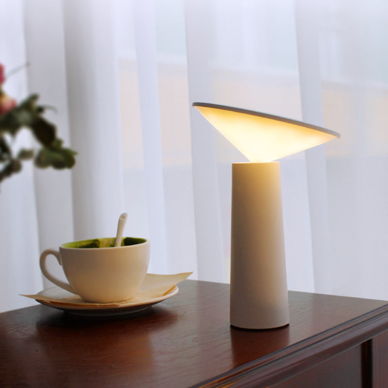 Rotating Lamp Head Three-Color Light Charging Touch Desk Lamp