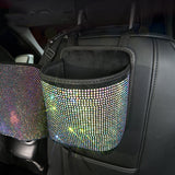 Car Storage Net Pockets Between Car Seats Car Storage Bag - Bling Crystal Design - Minihomy