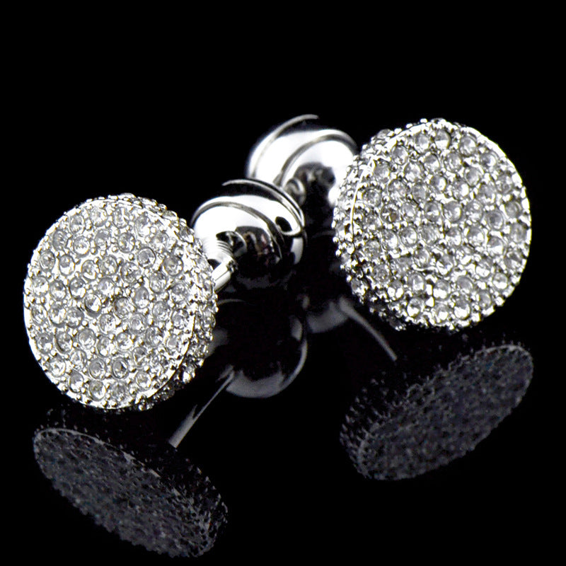 Men s Cufflinks Crystal Full Rhinestone Cufflinks - Minihomy