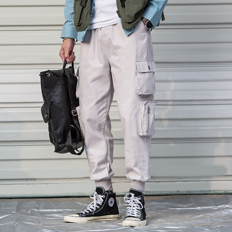 Casual Cargo Pant Men Harajuku Pencil Pants Many Pockets - Minihomy