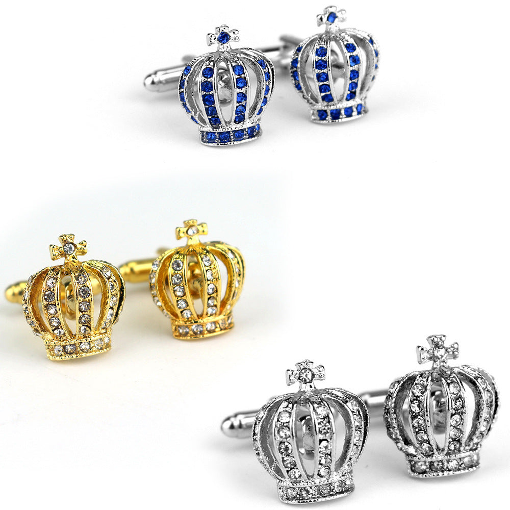 Classic Diamond Crown Shape Cufflinks - French Cufflinks - Minihomy