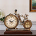 Lisheng European Clock Sitting Room Quiet Retro Clock Creative Desk Clock Decorative Clock Bicycle Ornament Quartz Clock - Minihomy