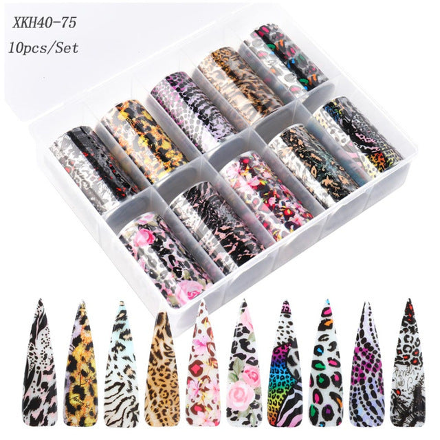 Nail Art Sticker Snake Skin Animal Grain Nail Star Paper Transfer Paper Laser Paper - Minihomy