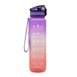 1L Tritan Water Bottle with Time Marker & Bounce Cover - Leakproof Bottle for Sports, Fitness, Cycling - Minihomy