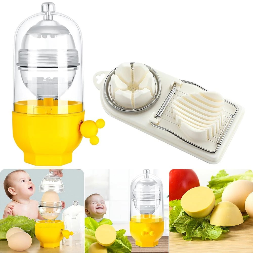 Eggs Mixing Maker Manual Blender - Egg Stirring Golden Eggs Puller Utensils Shaker Multi-cutter - Household Slicer Kitchen Gadget - Minihomy