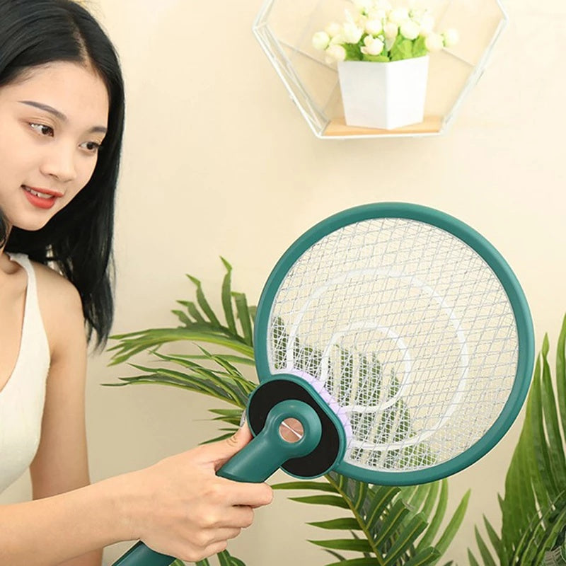 Handheld Home Electric Fly Mosquito Swatter Racket Garden Pests Anti Trap Lamp - Minihomy