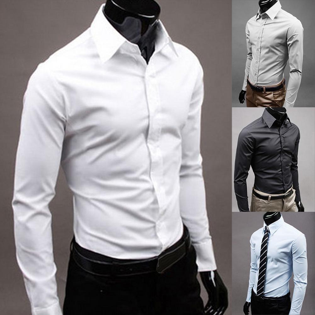 Business Shirt Candy Color Men's Casual Long-Sleeved Shirt - Minihomy