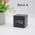 Minimalist Cube shaped sound-sensitive wooden digital clock with temperature display - Minihomy