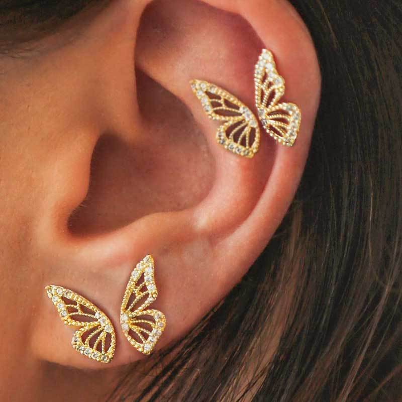 Exaggerated Bohemian Crystal Butterfly Earrings - Minihomy